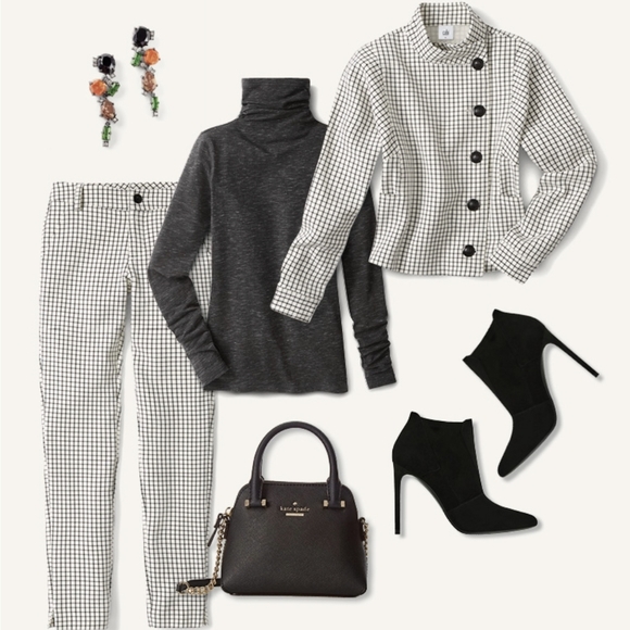 Cabi White/Black Windowpane Jacket Style 3173 Size XS. - Picture 2 of 13